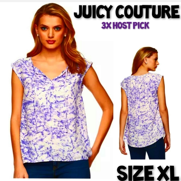 Juicy Couture Tops - Juicy Couture Top Size L Tie-Dye Peasant Top